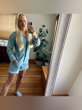 Free People denim jumpsuit